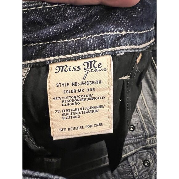 Miss Me Womens Denim Cut Off Shorts Aztec Embellished Sequin Embroidered Size 27 - Picture 9 of 9